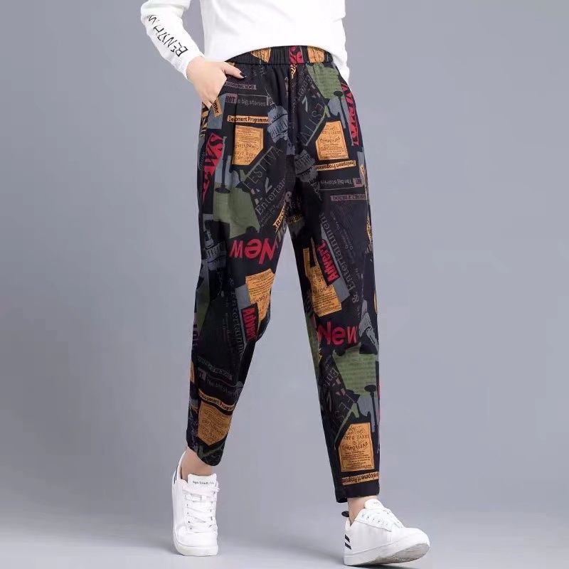 Loose Carrot Pants Printed Casual Harem Pants — изображение 5