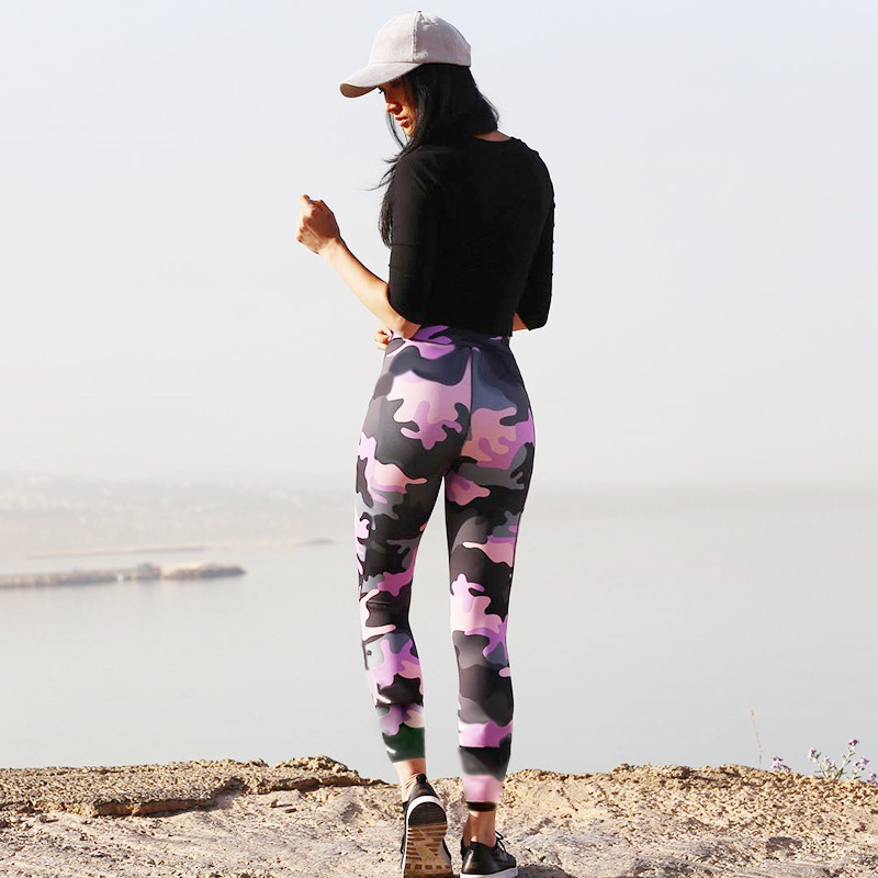 Women's Camouflage High Waist Yoga Pants - Image 5