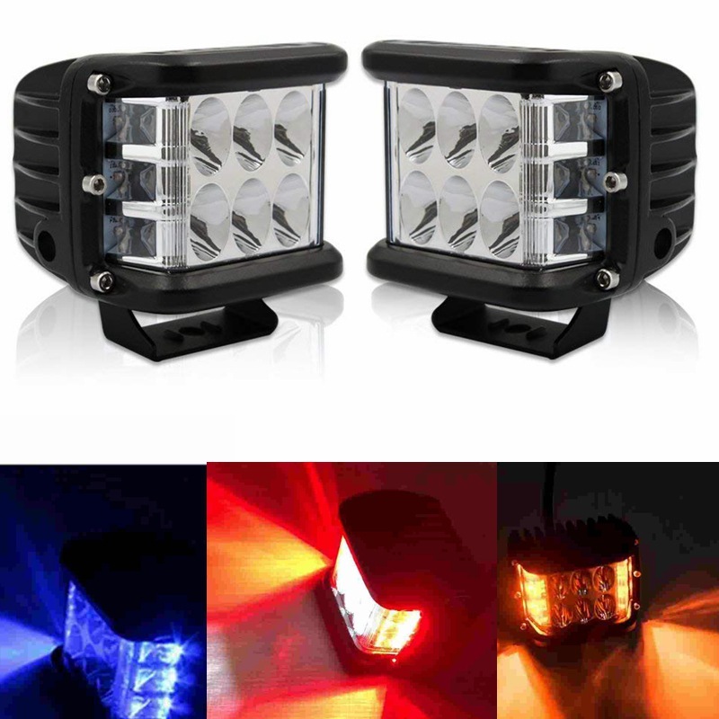 Car light two-color yellow three-sided work light — изображение 6