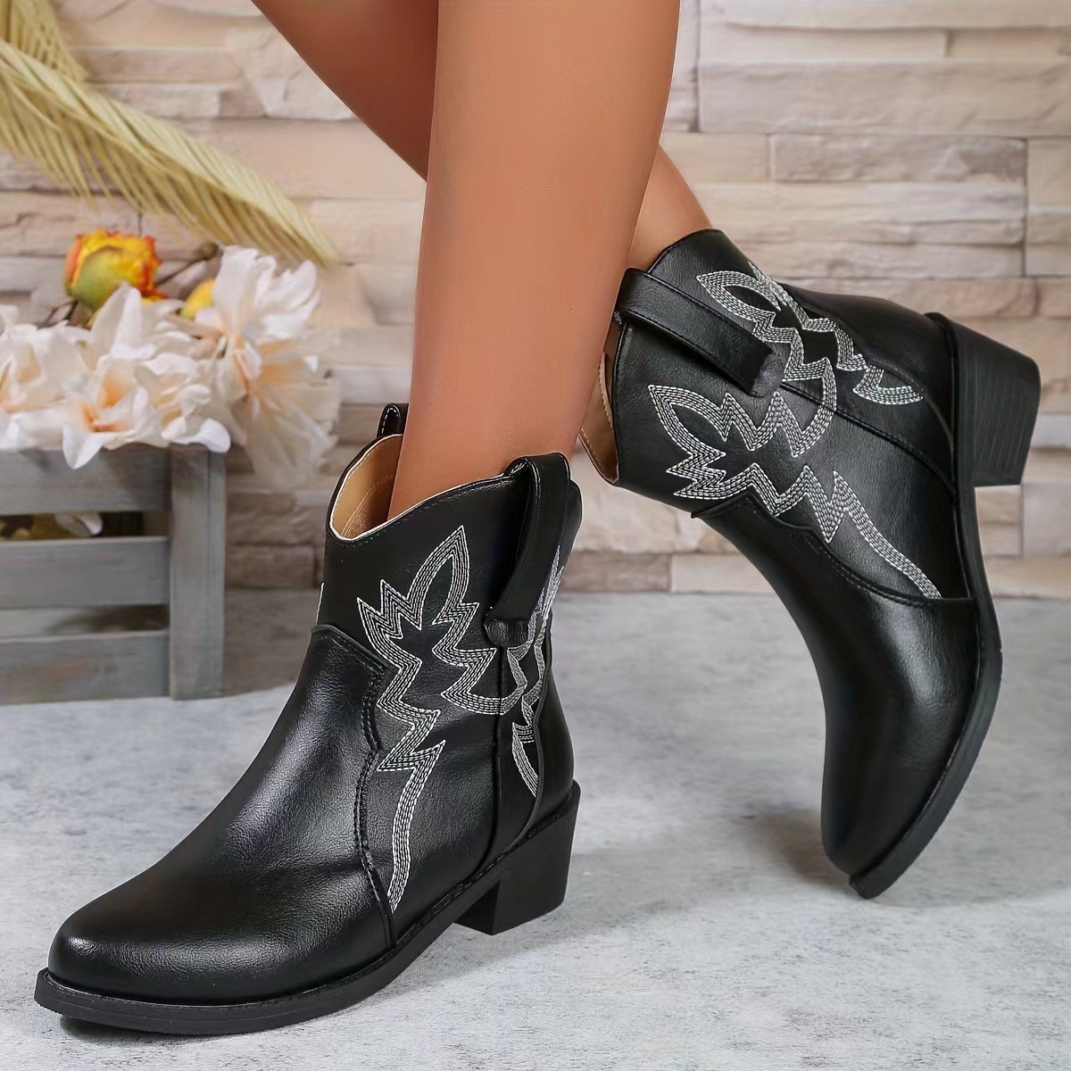 Spring And Summer Wedge Women's Round Toe Boots - Image 6