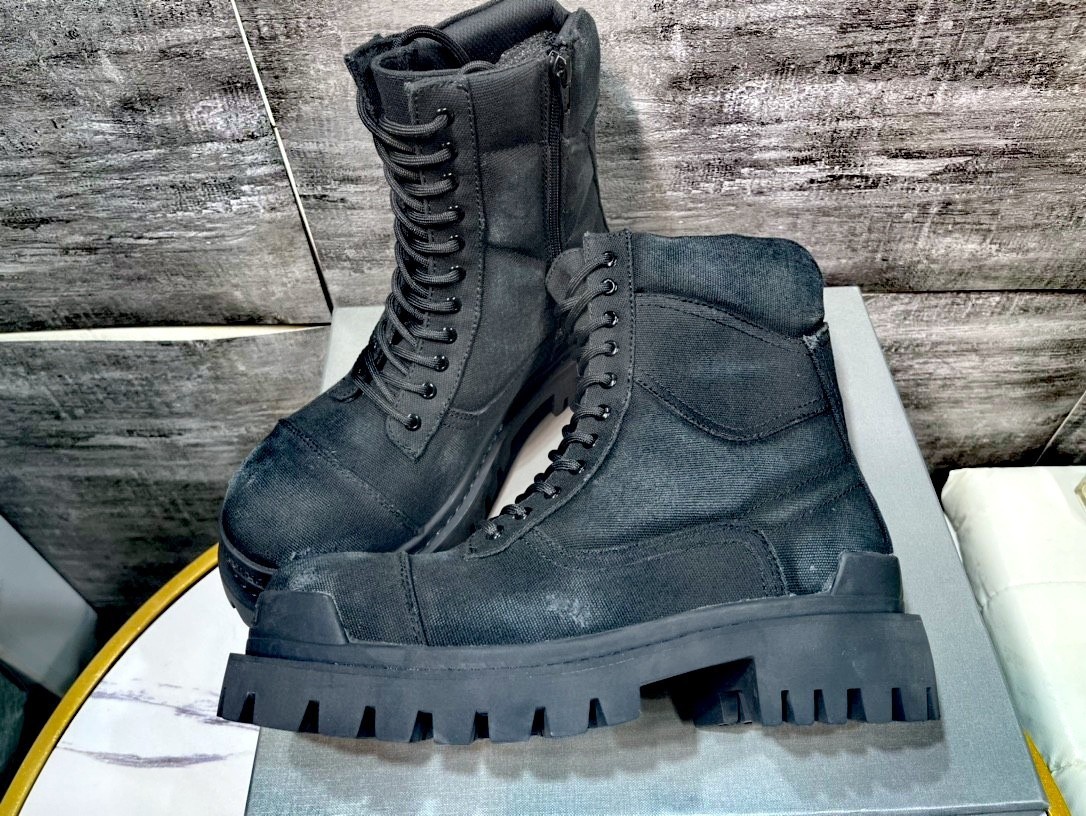 Men's Fashion Casual Round Head Mid-calf Viscose Dr Martens Boots - Image 3