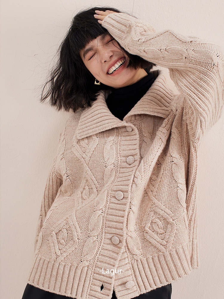 Heavy Industry Sweater Thickening Cardigan Idle Style Soft Glutinous Coat – Bild 8