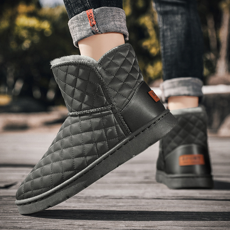 Thick Plush Snow Boots Men's Leather Non-slip Waterproof Thermal - Image 9