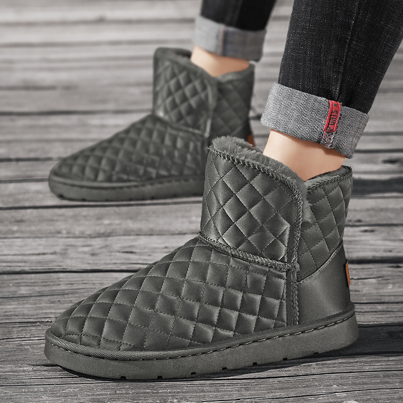 Thick Plush Snow Boots Men's Leather Non-slip Waterproof Thermal - Image 10