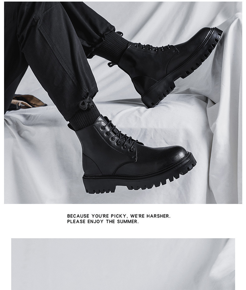 Men's Leather New High-top Boots — изображение 10