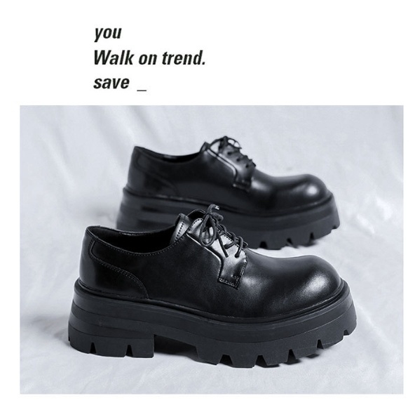 Men's Leather Shoes Business Formal Wear Big Head High-grade British Style Thick Sole Increased - Image 6