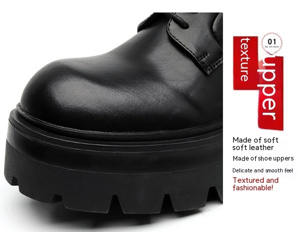 Men's Leather Shoes Business Formal Wear Big Head High-grade British Style Thick Sole Increased - Image 7