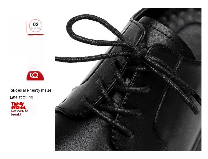 Men's Leather Shoes Business Formal Wear Big Head High-grade British Style Thick Sole Increased - Image 8