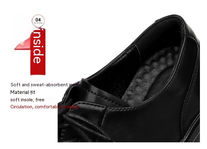 Men's Leather Shoes Business Formal Wear Big Head High-grade British Style Thick Sole Increased - Image 10