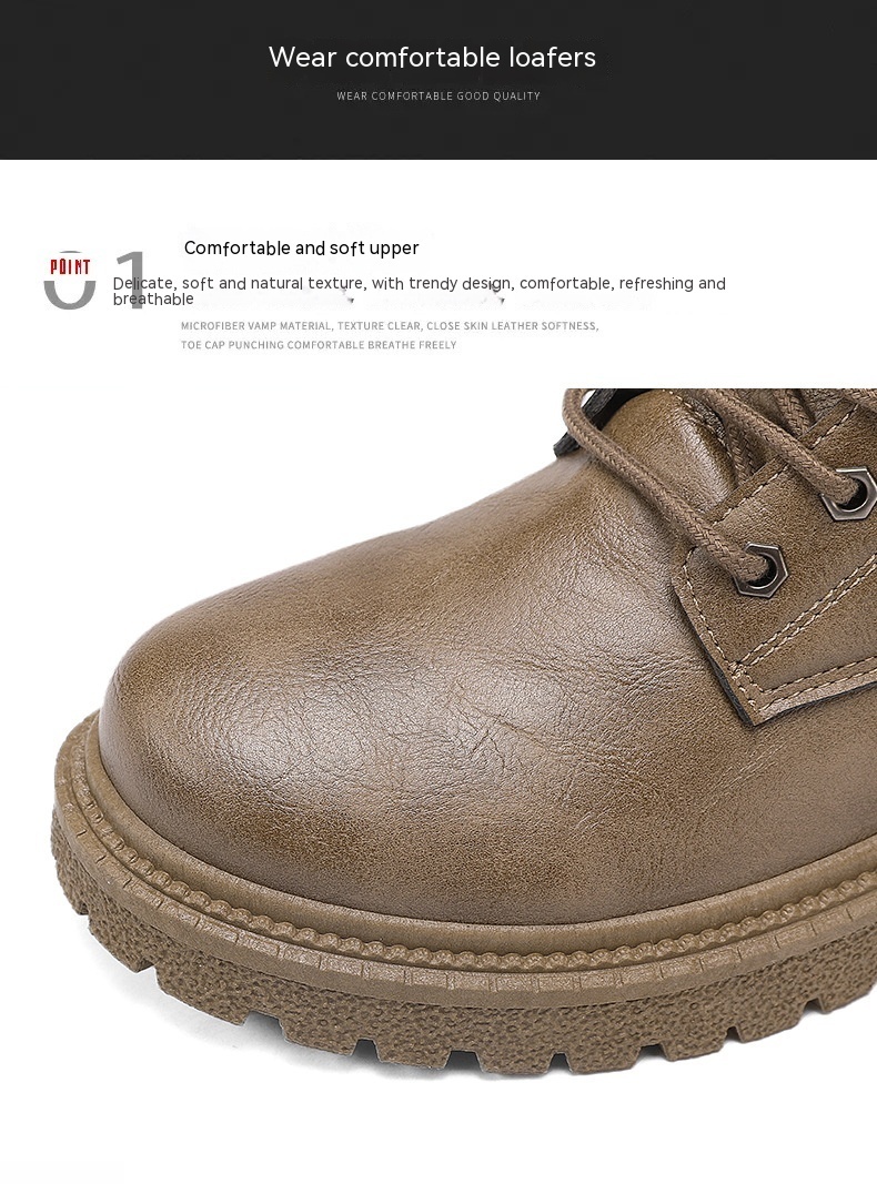 High-top Shoes All-match British Work Shoes Winter Thick Bottom Hiking Boots – Bild 7