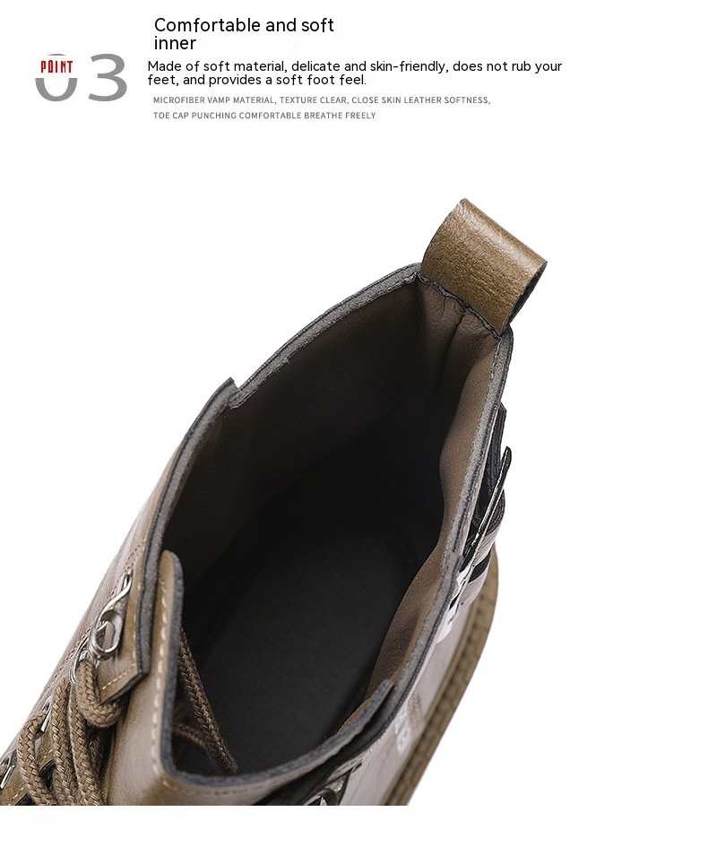 High-top Shoes All-match British Work Shoes Winter Thick Bottom Hiking Boots – Bild 9