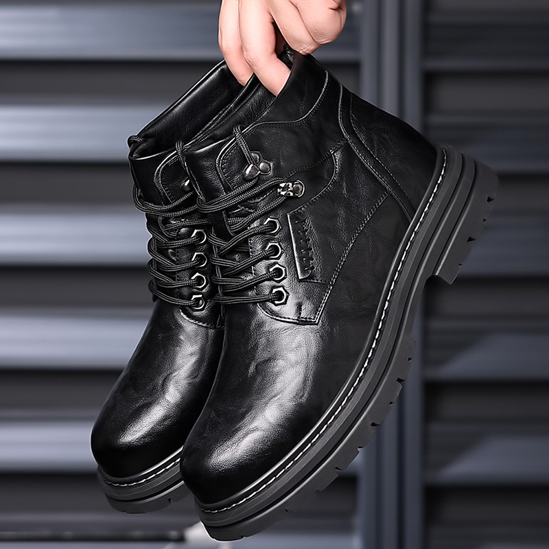 Men's Fashion British Style High-top Boots - Image 7