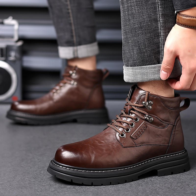 Men's Fashion British Style High-top Boots - Image 10