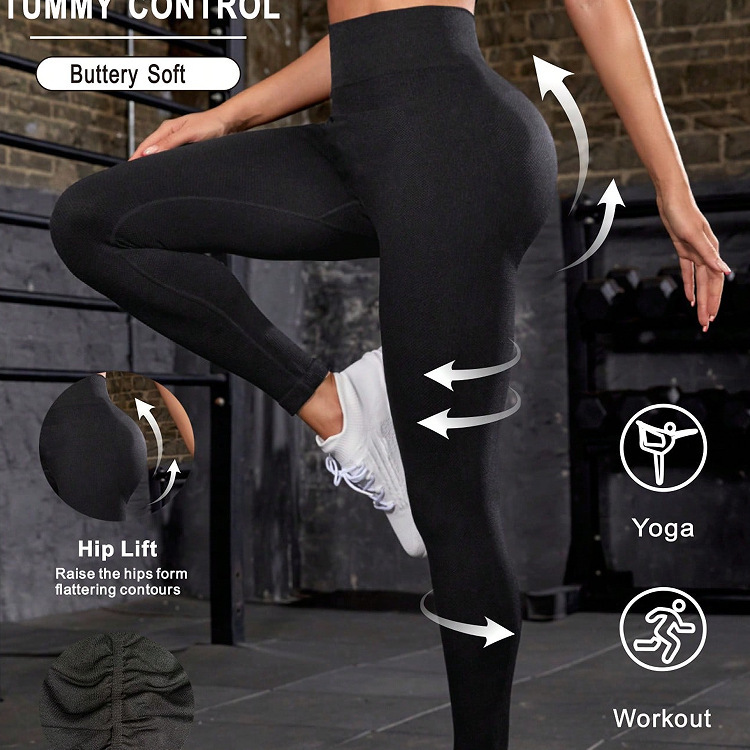 Popular Yoga Trousers Running Workout Pants High Waist Hip Lift Fitness Yoga Pants — изображение 7