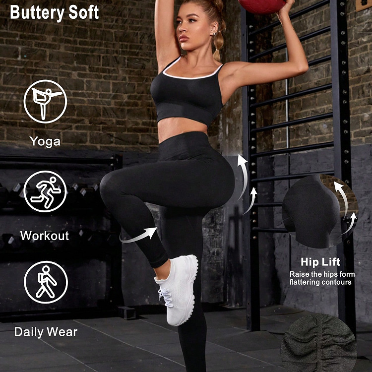 Popular Yoga Trousers Running Workout Pants High Waist Hip Lift Fitness Yoga Pants — изображение 9