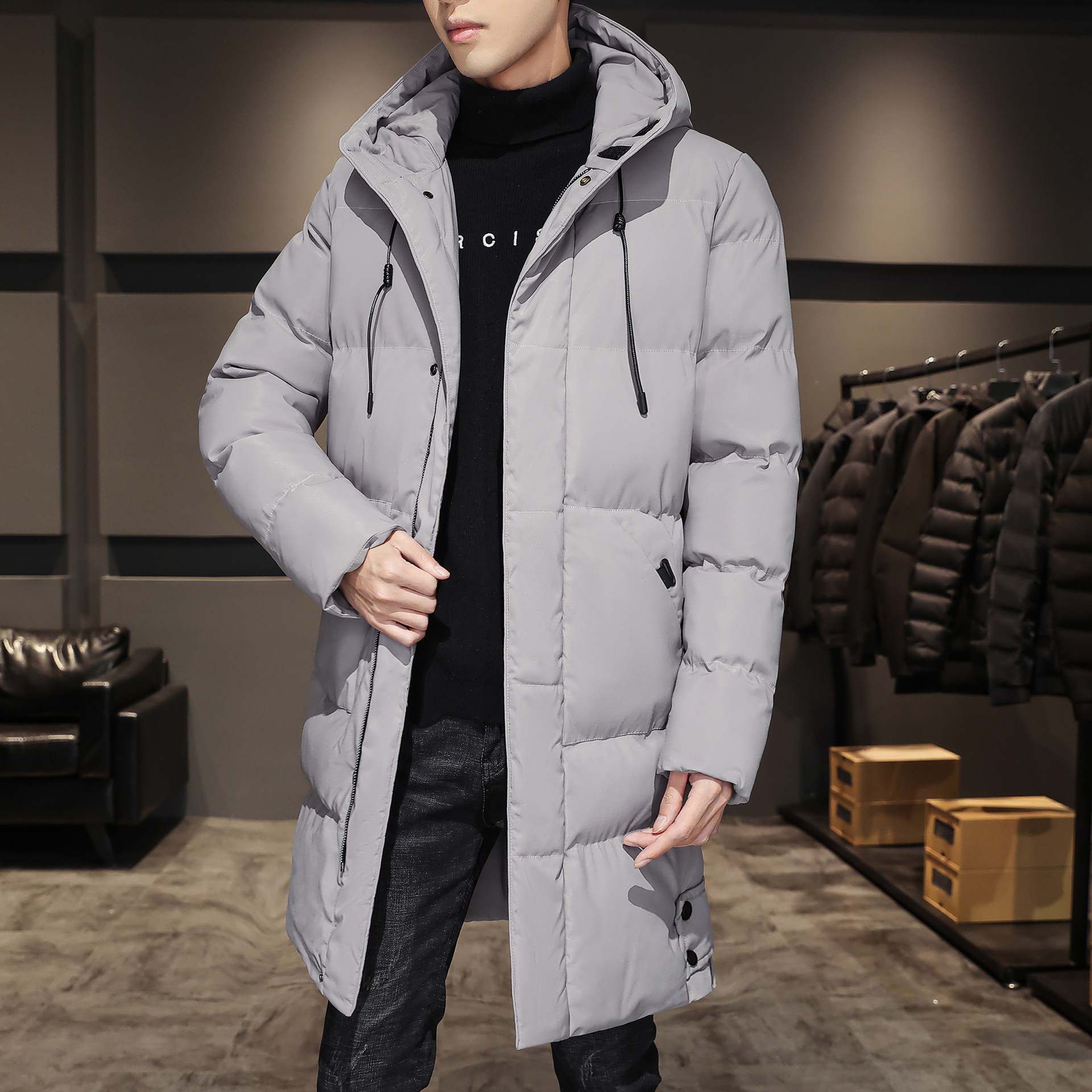 Plus Size Men's Winter Cotton Coats Coat Thick Mid-length - Image 9