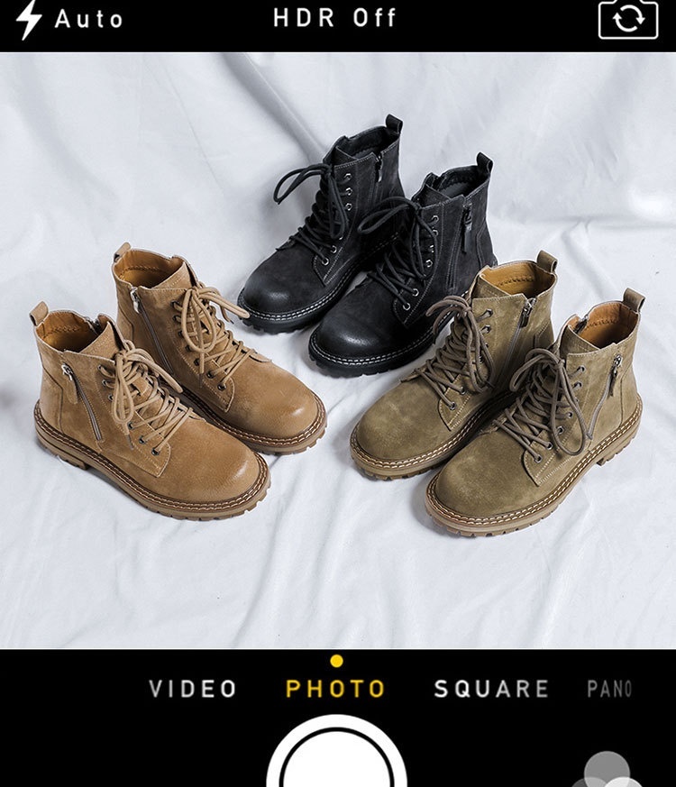 Side Zipper Seven-hole Super Popular Ins High Street Fashionable Handsome Ankle Boots - Image 9