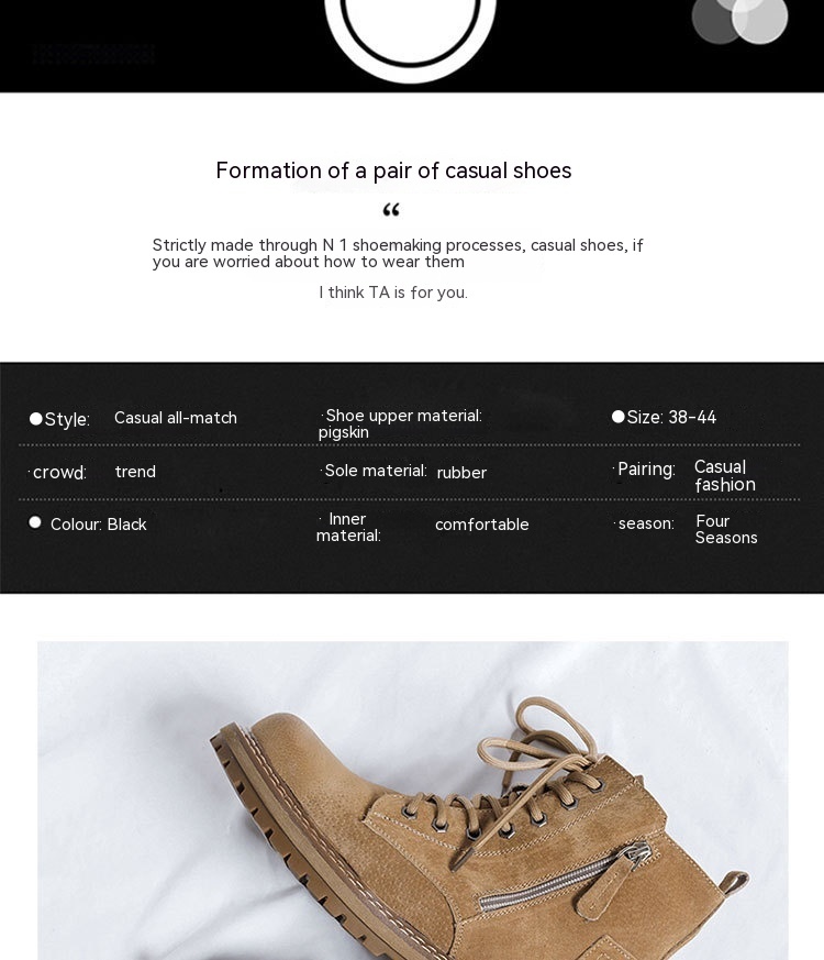 Side Zipper Seven-hole Super Popular Ins High Street Fashionable Handsome Ankle Boots - Image 10