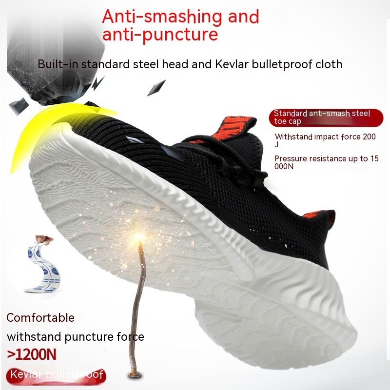 Men's Fashionable Breathable Steel Head Stab-resistant Midsole Light Work Shoes - Image 9