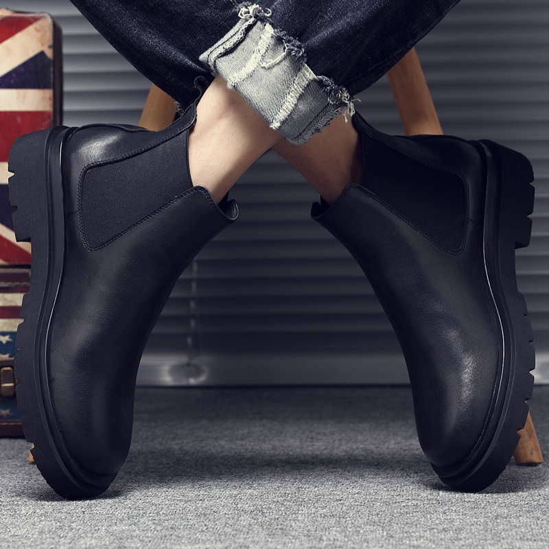 Men's Chelsea Boots High Top Working Wear Leather Shoes - Image 9