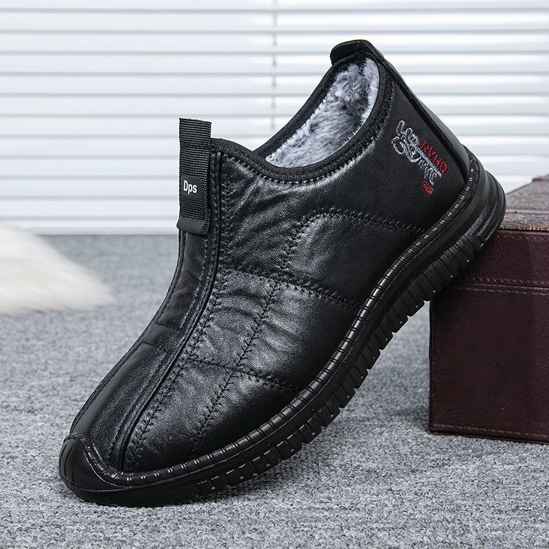 Winter Men's Warm Velvet Padded Thickened Waterproof Non-slip Elderly Cotton Boots - Image 3