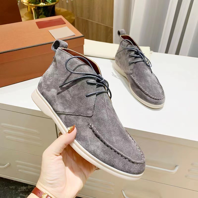 Men's Mid-top Flat Pumps Ankle Boots Lace-up - Image 7