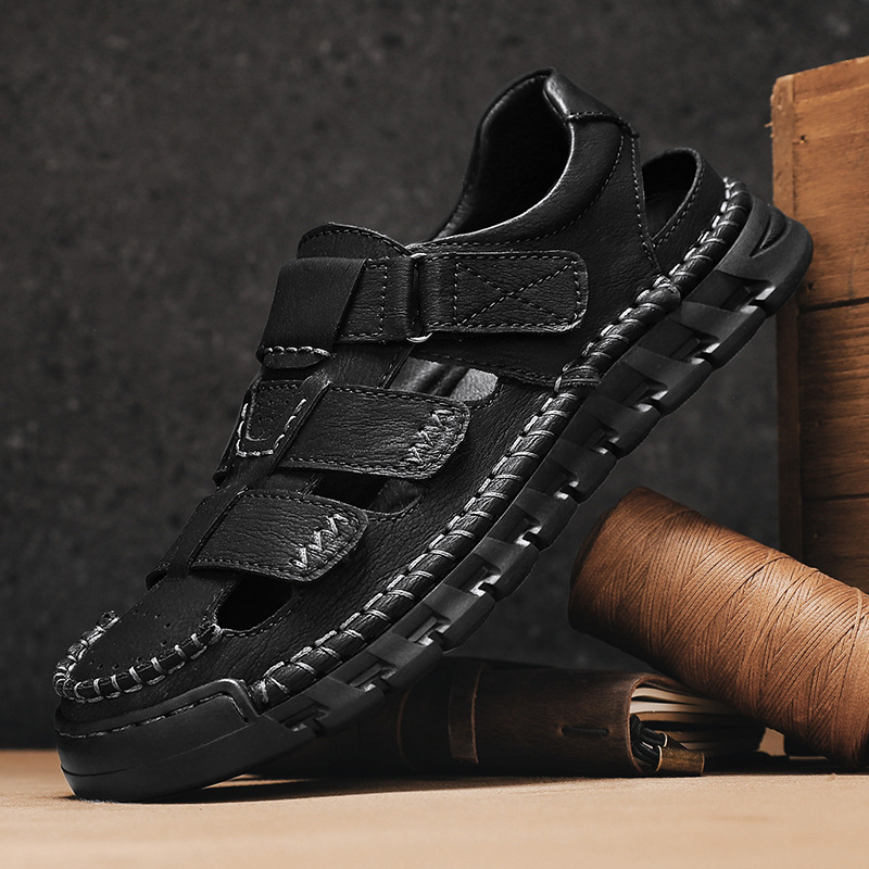 Men's Simple All-match Leather Non-slip Sandals - Image 5