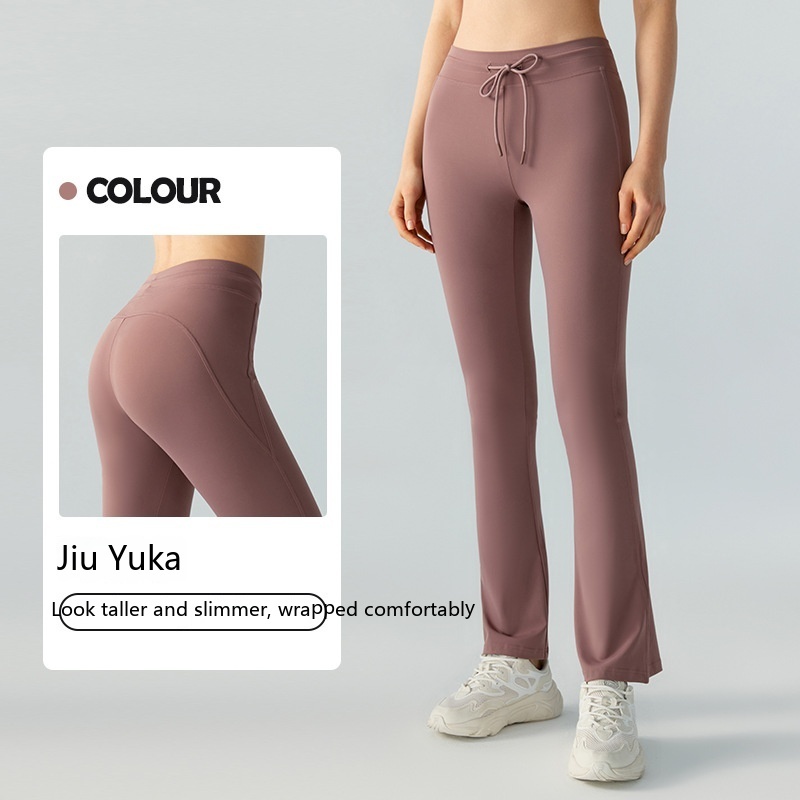 Waist Slimming And Hip Lifting Casual Yoga Pants Bilateral Pocket Yoga Bell-bottom Pants - Image 5