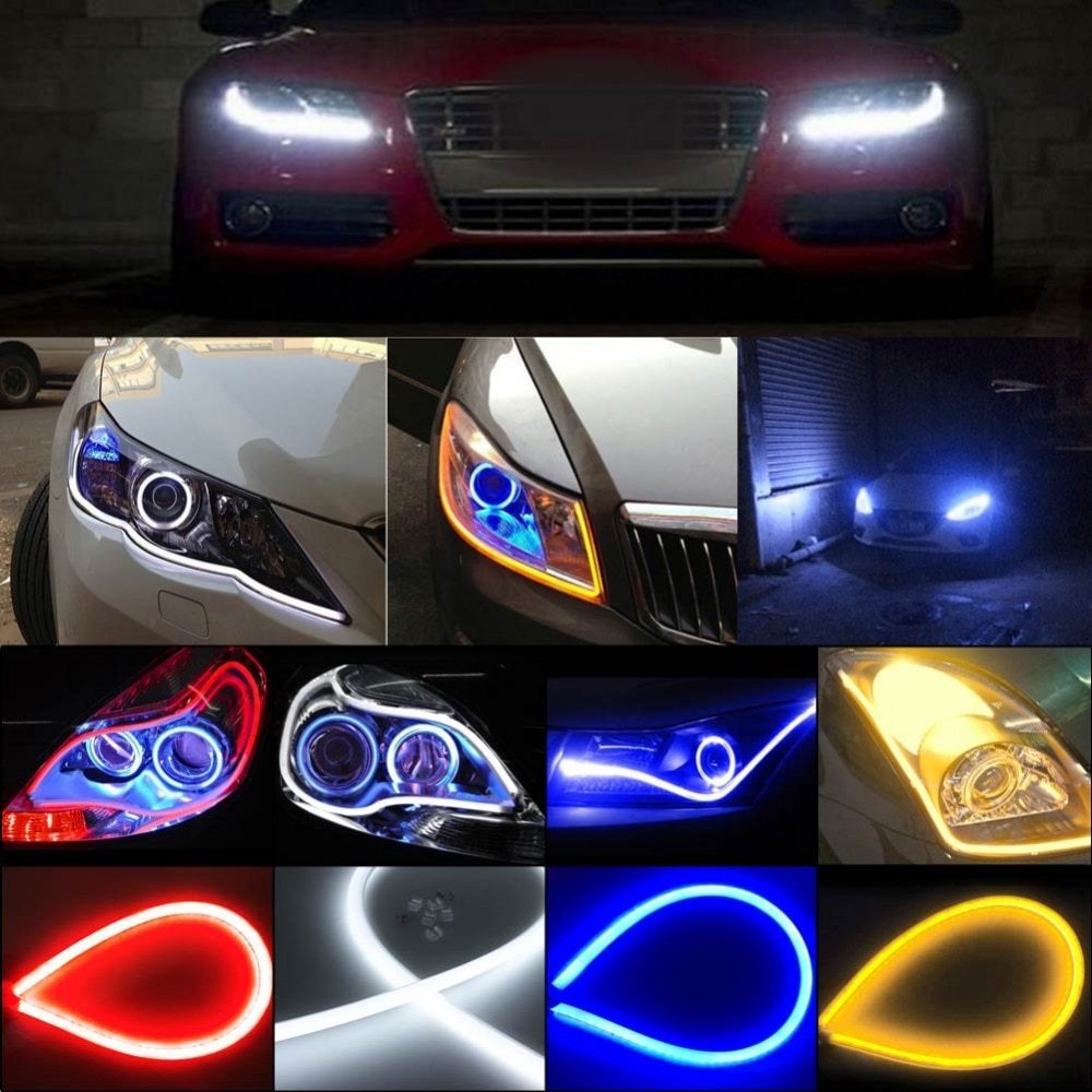 2Pcs 45cm 60cm Flexible Car Soft Tube LED Strip Light Angel Eye DRL Daytime Running Headlight Lamp 5 Color - Image 4