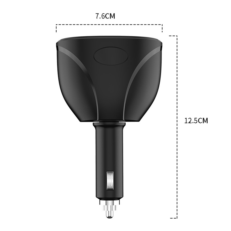 Rotating Digital Display Dual Cigarette Lighter Fast Charging Car Charger - Image 5