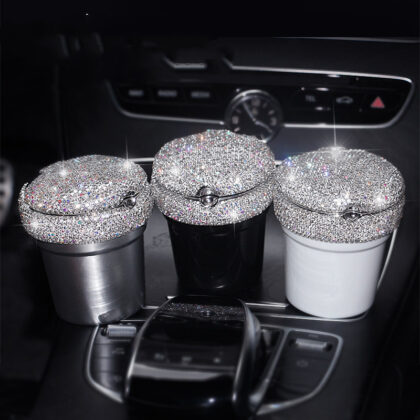 Diamond-studded vehicle ashtray