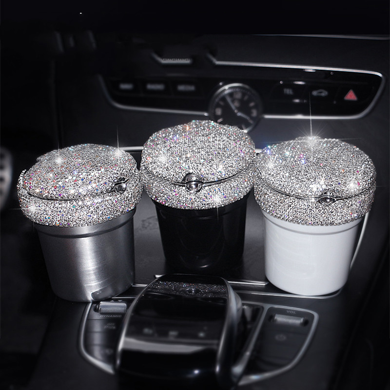 Diamond-studded vehicle ashtray