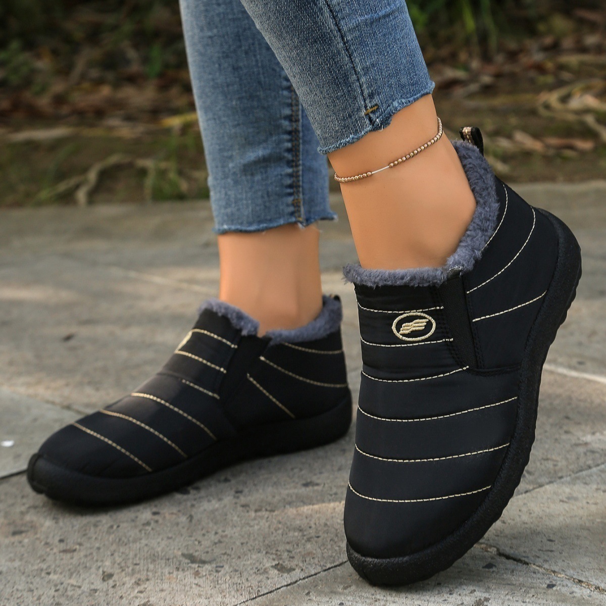 Plus Size Cotton Boots Fleece Lined Padded Warm Keeping Casual Shoes – Bild 3