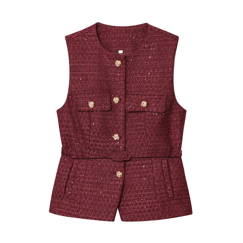 Women's Knit V-neck Vest - Image 8