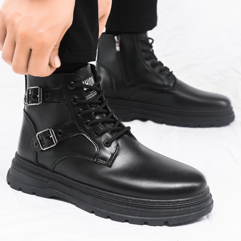 Black Martin Boots Male British Style Working Boots