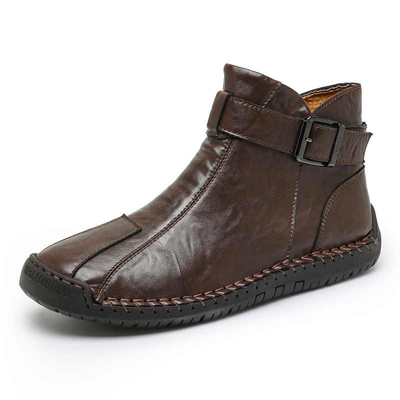 Cross-border Foreign Trade Hot Genuine Leather High-top Casual Men's Leather Boots - Image 3