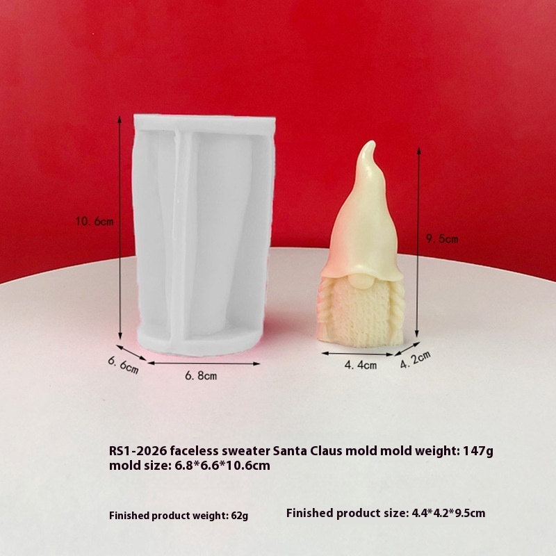 3D Faceless Santa Claus Aromatherapy Candle Silicone Mold Diy Diffuse Plaster Decoration Christmas Candle Mould - Image 9