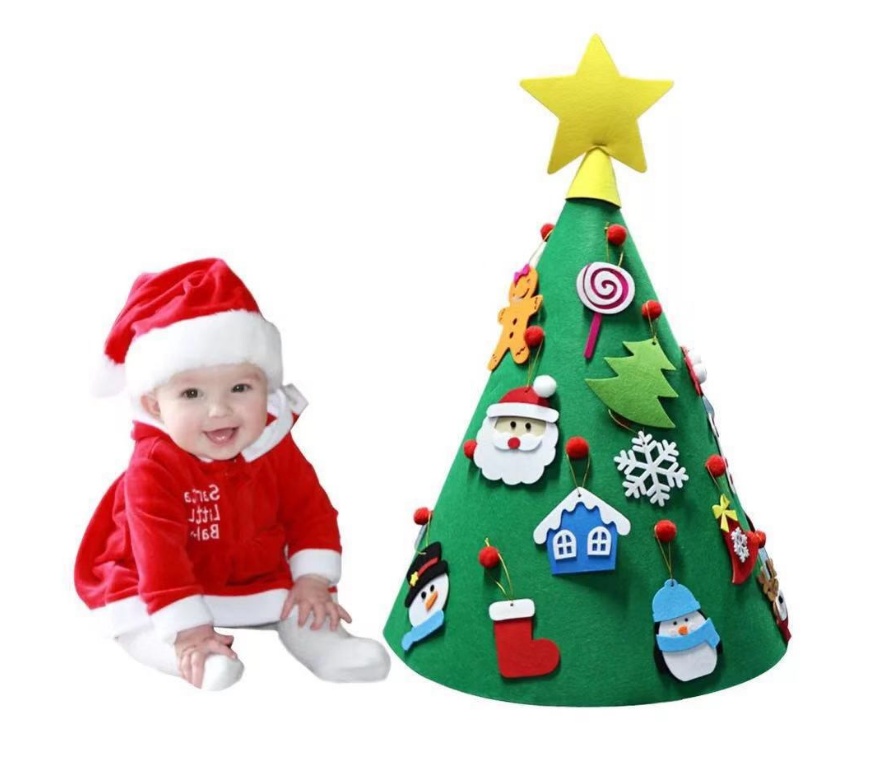 Felt Christmas Tree Three-dimensional Christmas Tree Pendant Children's Puzzle Handmade DIY – Bild 6