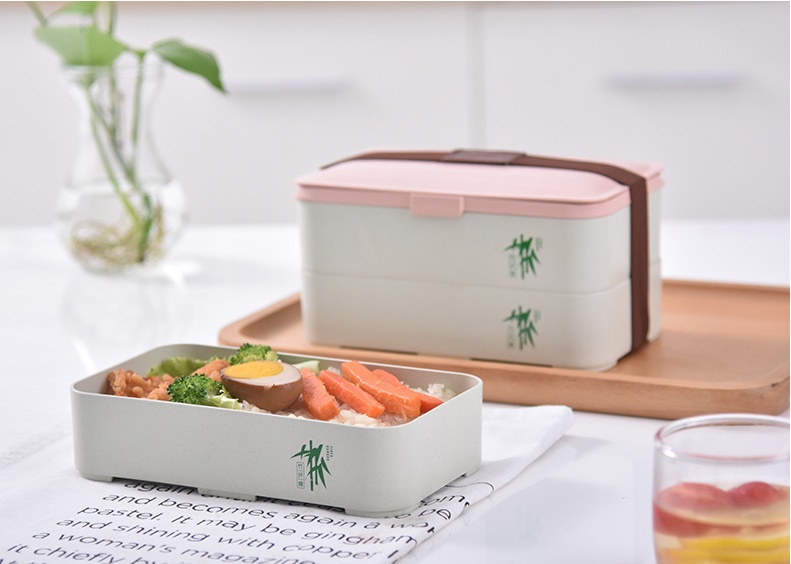 Eco-friendly bamboo 3-layer lunch box microwave safe bento - Image 7