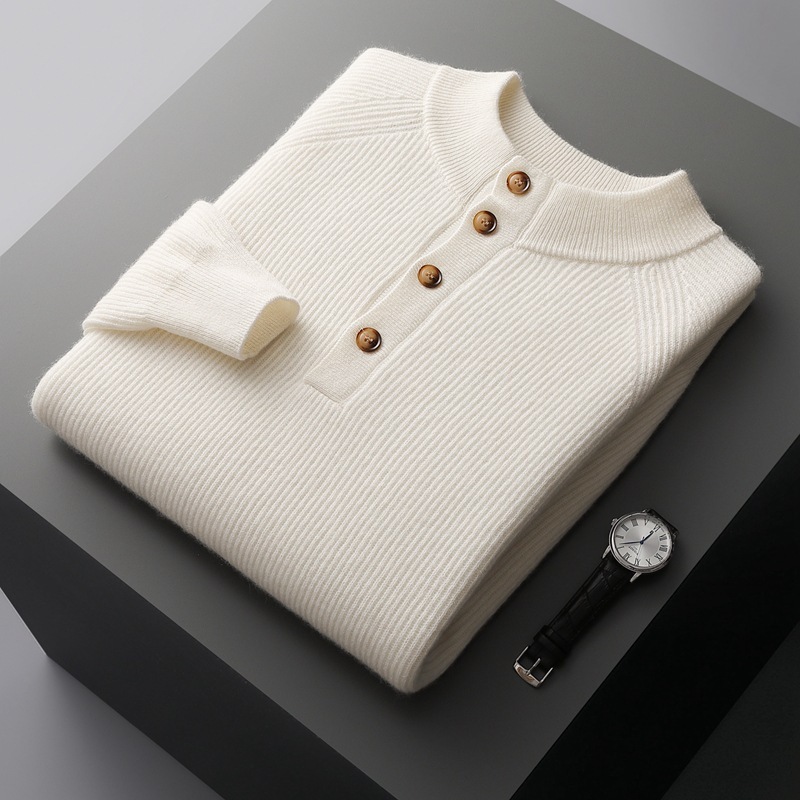 Autumn And Winter New Semi-high Neck Cashmere Sweater - Image 3