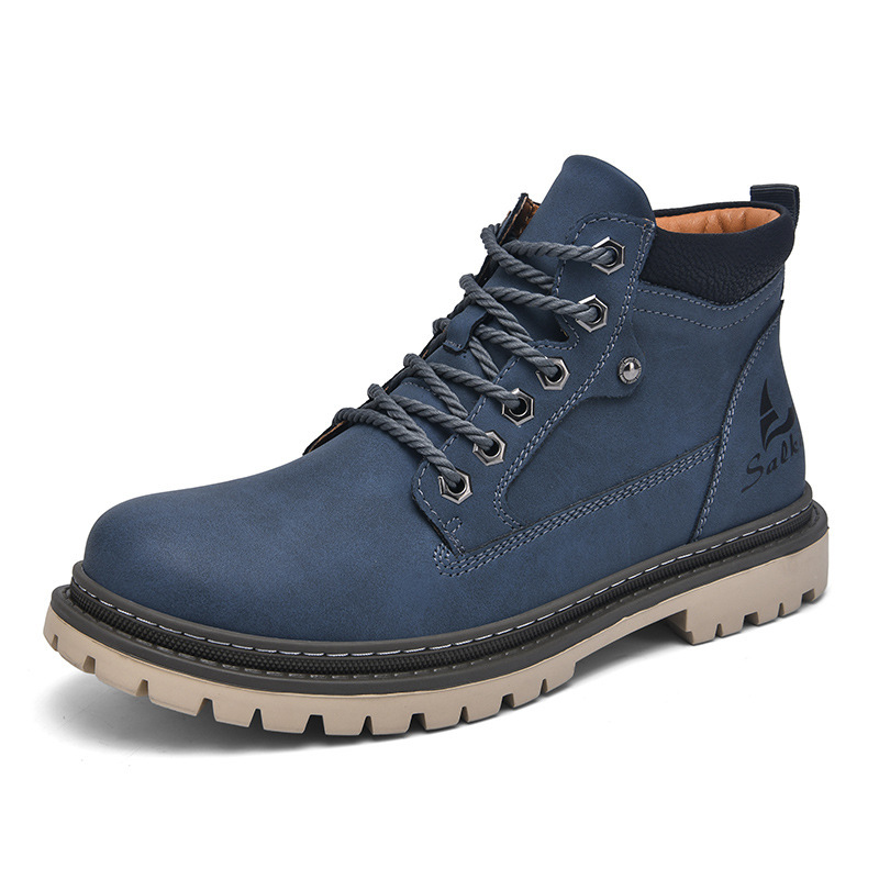 Men's Mid-Top Autumn British Style Worker Boot - Image 2