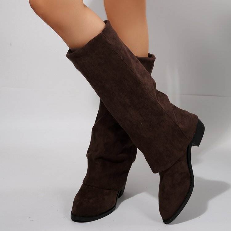 Chunky Heel Cowboy Boot Plus Size Knight Frye Boot - Image 3