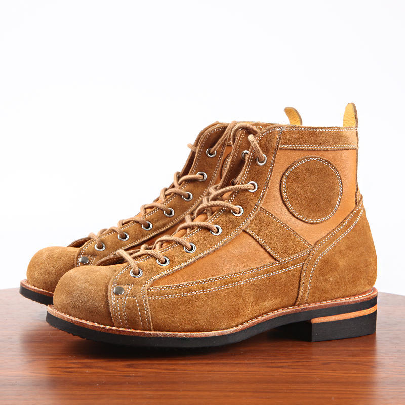 Leather Stitching Paratrooper Work Ankle Boots - Image 2