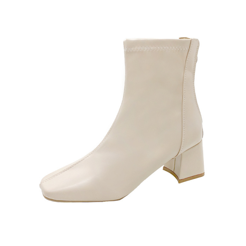 Boots Zipper Mid-calf And Low Length Martin Square Head - Image 8
