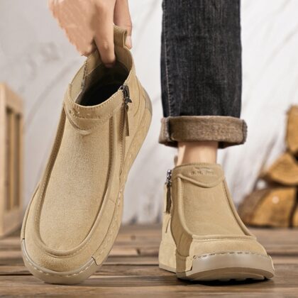 Autumn Side Zipper Vgenuine Leather Non-slip Work Shoes