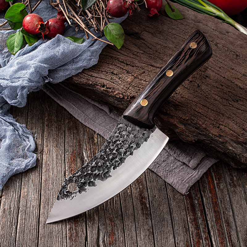 Segmented Forged Leather Sheath Sharp Non-grinding Picnic Knife — изображение 9