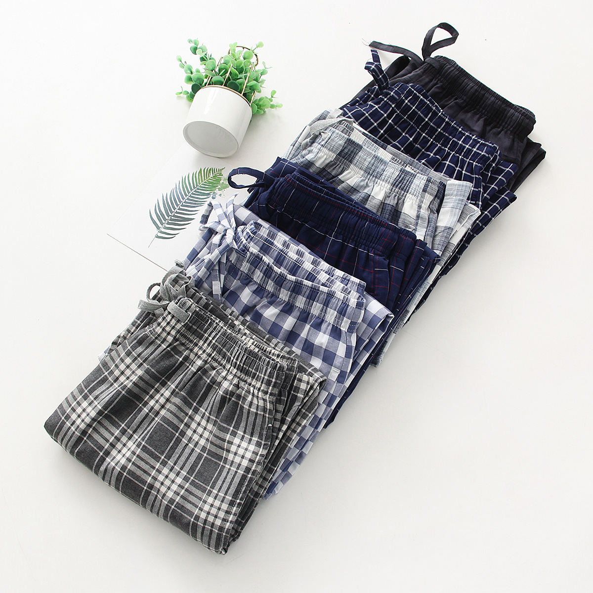 Cotton Oversize Loose Comfortable Breathable Spring And Summer Men's Thin Pajamas - Image 2