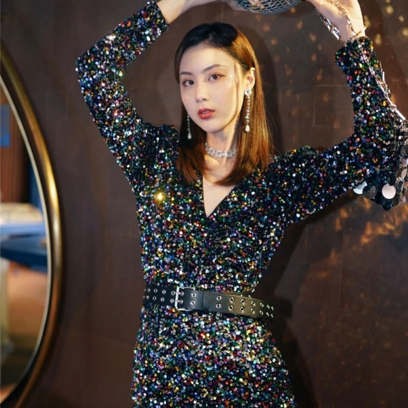 Irregular Bead Sequined Fish Tail Dress — изображение 4