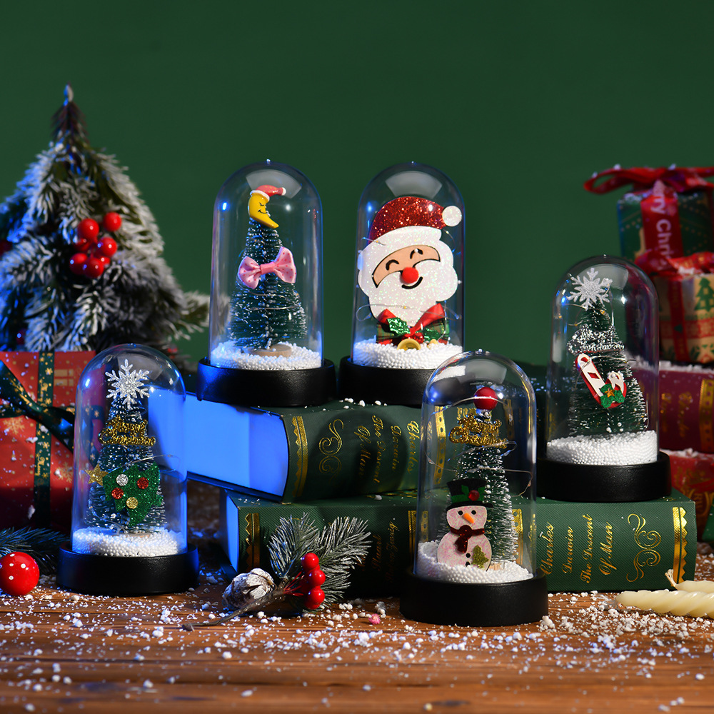 Creative LED Light Light-emitting Christmas Tree Glass Lampshade Flower Decoration Ornaments - Image 4