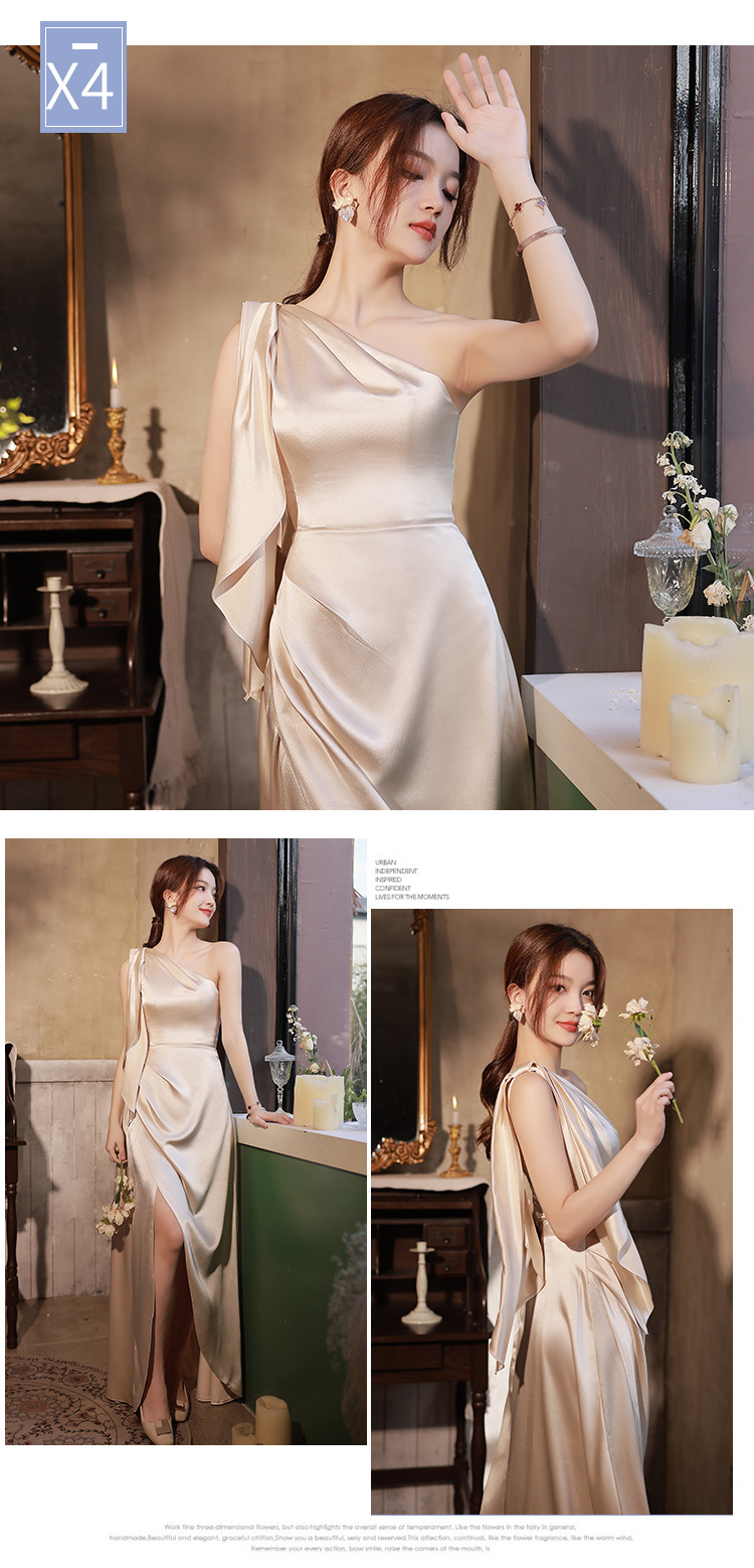 Simple And Light Luxury Satin Sisters Group Party Formal Dress – Bild 9